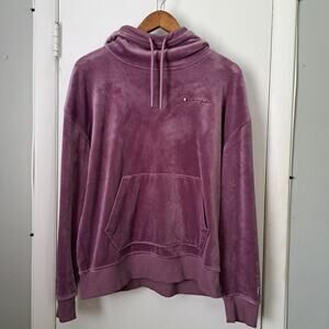 Champion Plush Velour Purple Jersey Lined Scuba Hood Pullover Hoodie Wms Large